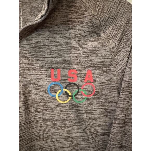 Nike Team USA Olympics Quarter Zip Pullover Gray Long Sleeve Tokyo 2020 Logo L - Picture 4 of 6